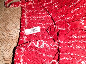 Red Printed Top And Tunic