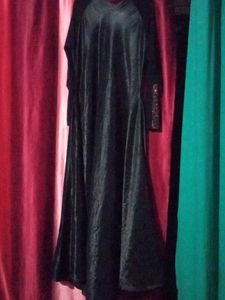 Black Satin Abaya burqa
