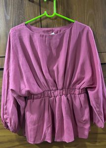 Mauve Cinched Waist Top