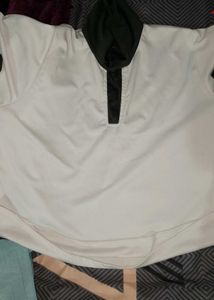 Stylish White T-Shirt with Black Detail