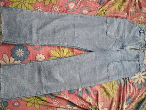 Light Wash Denim Cargo Style Jeans
