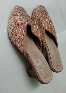Sparkly Rose Gold Mules - Size 5.5