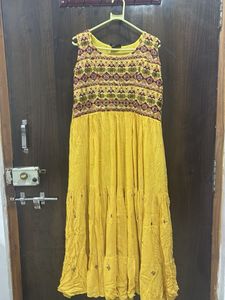 Stunning Mustard Ethnic Gown 🌟