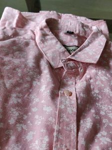 Peach Coloured Pure Cotton Shirt For Men