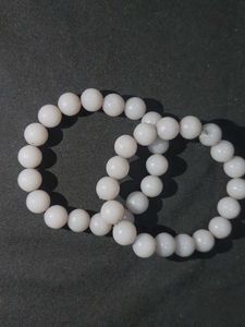 White Beaded Bracelet Set