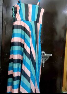 Multi Lining Print Dress For 34 Bust