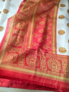 Red And White Saree ❤️