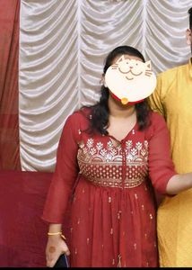 Red Embroidered Kurta Set