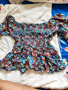 Multicolor Peplum Top