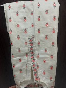 Off White Party Wear Mirror  And Stone  Dress