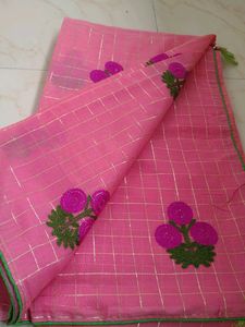 Pink Floral Saree