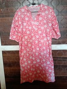 Pink Floral Print Kurta