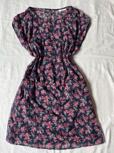 Round Neck Floral Midi Dress