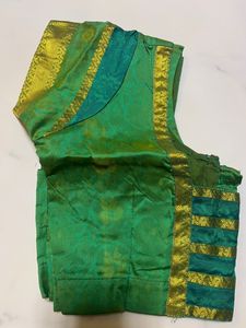 Kanjeevaram Half Fine Zari Sea Blue/ Green Saree