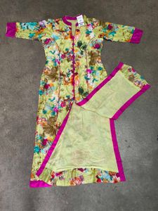 Elegant Floral Long Kurti Gown with Inner