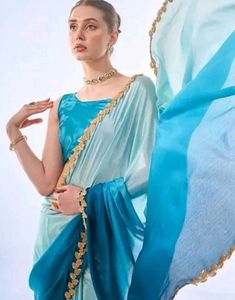 BRAND NEW DESIGNER SAREE WITH ATTACH BLOUSE PIECE