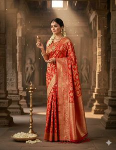 Elegant Red Banarasi Saree