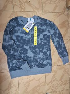 blue floral sweatshirt