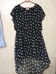 Black Floral Fit & Flare A Line Dress