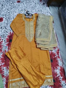 Haldi Suit With Beautifull Chunni And Bottom