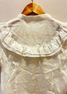 Elegant Ruffled Sheer Blouse