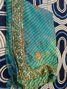 COMBO OF  EMBROIDERD LAHRIYA SAREE