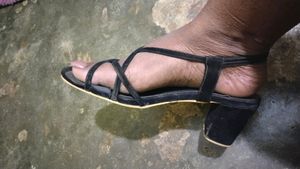 Black Velvet Sandal
