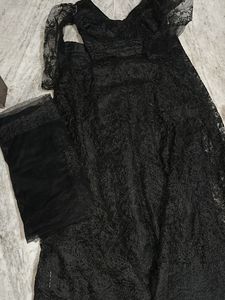 Elegant Black Lace Lehnga