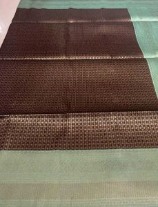 New Brown And Ice Green Semi Kanchi Silk Saree