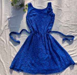 Cute Blue A - Line Dress 😍