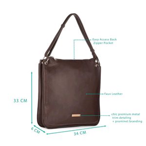 Caprese Orignal Dark Choco Faux Leather Handbag