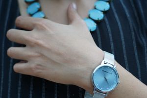 Blue Stainless Steel Watch For Women
