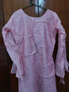 Pink Embroidery Work Kurti