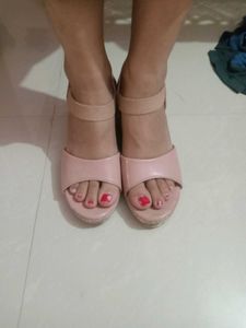 New Peach Colour Flat Heels
