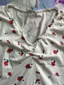 Floral White Crop Top