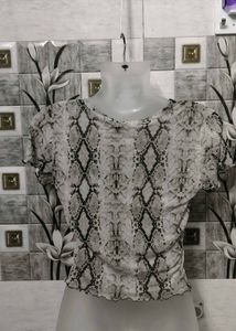 Snakeskin Print Crop Top