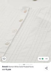 Elegant White Pleated Kurta