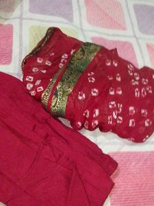 Golden And Maroon Plazo Suit With Dupatta