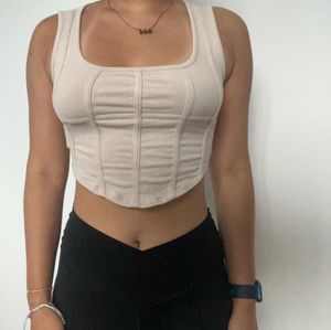 Ribbed Corset Tank Top