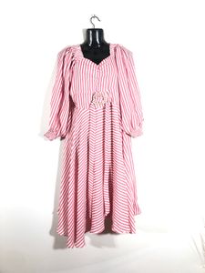 Pink&White Strips Casual Dress(Women’s)