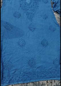 Blue Chikankari Kurti Set