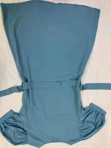 Cute Blue Puff Sleeve Dress