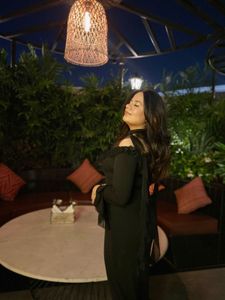 Lettuce Trim Bodycon Dress With A Neck Scarf