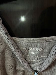 PRIMARK Grey Cami Top With Lace Details