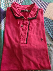 French Connection Pink Polo T-Shirt