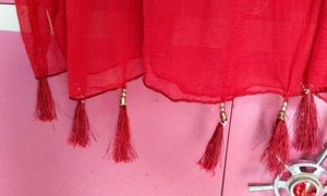 White &amp; Red Embroidered Kurti Set