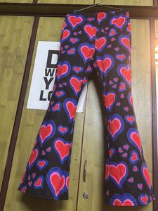Heart Print Bootcut Pant