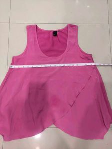 Sleeveless Pink Ruffle Top