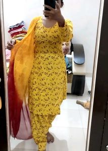 Yellow Printed Suit