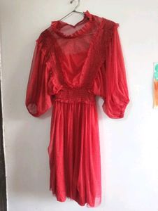 Red Sheer Party Dress